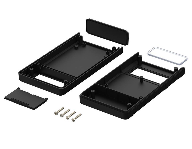 Bopla BOS 751-9005 (34751000) - obudowa ręczna z pojemnikiem na baterie (2 x 9V) i otworowaniem na wyświetlacz (157 x 84 x 30 mm)