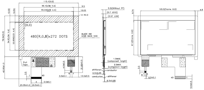 Powertip PH480272T016-ZAC01 - full viewing angle display