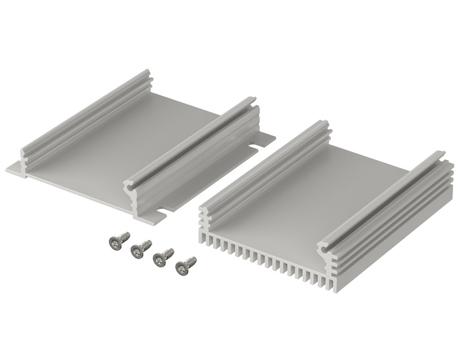 Bopla F 524-80 KWL (97453080) - aluminium profile with wall brackets and radiator (55.3 x 24.4 x 80 mm)