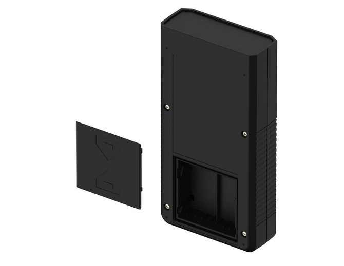 Bopla BOS 801-9005 (34801000) - obudowa ręczna z pojemnikiem na baterie (4 x 1,5V) i otworowaniem na wyświetlacz (196 x 100 x 40 mm)