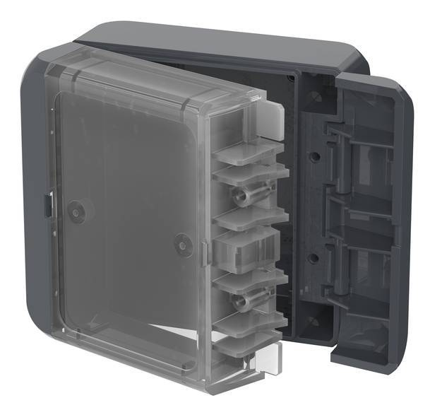 Bopla B 080805 PC-V0-G 7024 (96021114) - universal enclosure with crystal-clear lid (89 x 80 x 47 mm)