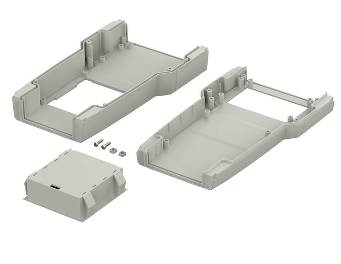 Bopla ART 655 DIS with BE 60 (34165592) - obudowa z wgłębieniem w pokrywie, z oknem wyświetlacza i pojemnikiem na baterie (204 x 110 x 41 mm)