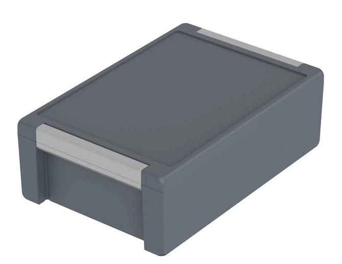 Bopla BA 342412 F-7024 (00127544) - aluminum enclosure with a recess in the cover  and neoprene seal (363 x 242 x 120 mm)