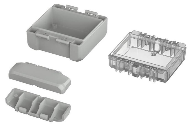 Bopla B 080805 PC-V0-G 7035 (96021115) - universal enclosure with crystal-clear lid (89 x 80 x 47 mm)