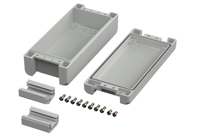 Bopla BA 180806 F-7035 (00124125) - aluminum enclosure with a recess in the cover and neoprene seal (199 x 86 x 60 mm)