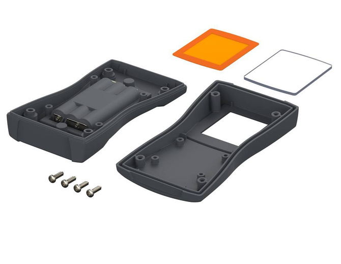 BOPLA BS 401 DIS-7024 (82401224) - ABS enclosure with display screen and battery compartment (119.3 x 64.9 x 26.5 mm)