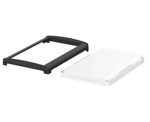 Bopla BOV 2114 FO-9005 - OT-9003-SILC (48316453.SILC) - biała pokrywa BoVersa z otwartym czarnym design coverem z uszczelką silikonową (210 x 140 x 24 mm)